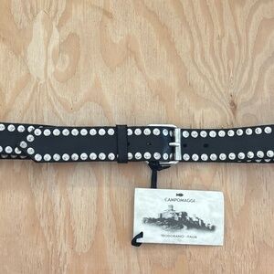 Campomaggi Studded Leather Belt in Nero